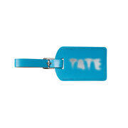 Blue Tate recycled leather luggage tag